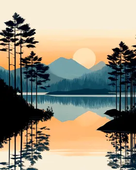Lost Lake Evening - Nature Art Prints - 8"x10" Artwork for 11"x14" Frame