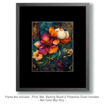 Nouveau Floral Still-Life - Nature Art Prints - 8"x10" Artwork for 11"x14" Frame