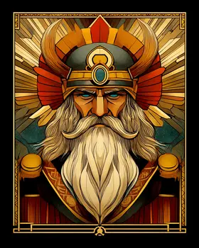 Odin Deco Design - Odin the Norse God Wall Art Prints – 8″x10″ Artwork for 11″x14″ Frame