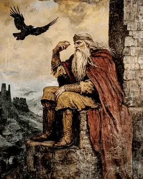 Thinking - Odin the Norse God Wall Art Prints – 8″x10″ Artwork for 11″x14″ Frame