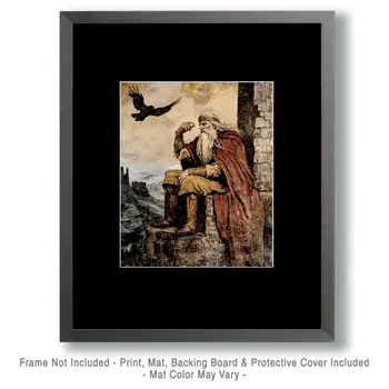 Thinking - Odin the Norse God Wall Art Prints – 8″x10″ Artwork for 11″x14″ Frame