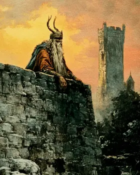 Surveying the Area - Odin the Norse God Wall Art Prints – 8″x10″ Artwork for 11″x14″ Frame