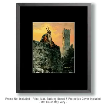 Surveying the Area - Odin the Norse God Wall Art Prints – 8″x10″ Artwork for 11″x14″ Frame