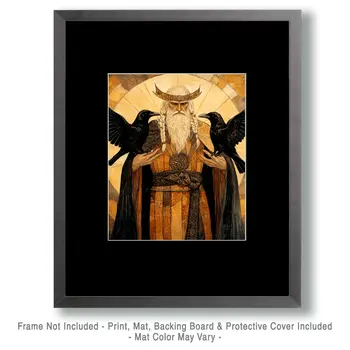 With Baldur and Hermod - Odin the Norse God Wall Art Prints – 8″x10″ Artwork for 11″x14″ Frame