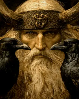 Up Close with Baldur and Hermod - Odin the Norse God Wall Art Prints – 8″x10″ Artwork for 11″x14″ Frame
