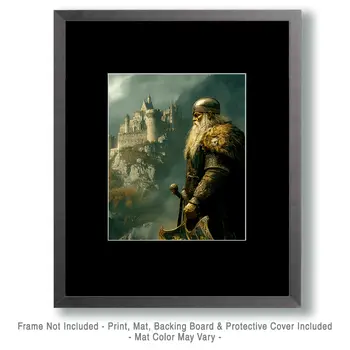 Surveying the Kingdom - Odin the Norse God Wall Art Prints – 8″x10″ Artwork for 11″x14″ Frame