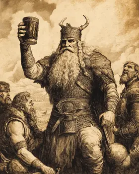 Toast to Victory - Odin the Norse God Wall Art Prints – 8″x10″ Artwork for 11″x14″ Frame