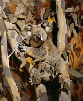 Colorized Vintage Koala - Animal Kingdom Wall Art Prints, from Cute to Majestic – 8″x10″ Artwork for 11″x14″ Frame