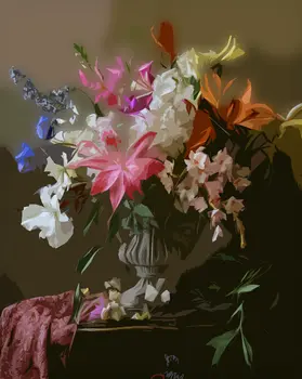 Dreamy Bouquet in Vase  8"x10" Floral Art Print for 11"x14" Frame