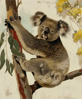 Koala Bear Mixed Media - Animal Kingdom Wall Art Prints, from Cute to Majestic – 8″x10″ Artwork for 11″x14″ Frame