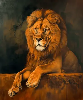 Lion at Sunset - Animal Kingdom Wall Art Prints, from Cute to Majestic – 8″x10″ Artwork for 11″x14″ Frame