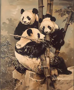 Mischievous Panda Bears - Animal Kingdom Wall Art Prints, from Cute to Majestic – 8″x10″ Artwork for 11″x14″ Frame