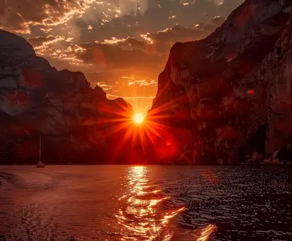 Reflection of Sun Peaking Through - Wall Art Print - Moody Ethereal Landscapes - 10"x8" Artwork - 14"x11" Mat