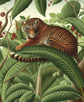 Tiger Stylized Painting  - Animal Kingdom Wall Art Prints, from Cute to Majestic – 8″x10″ Artwork for 11″x14″ Frame