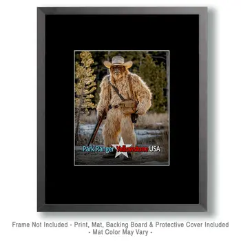 Sasquatch - Animal Park Ranger Wall Art Prints – 8″x10″ Artwork for 11″x14″ Frame