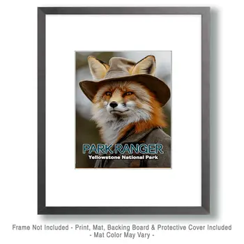 Fox - Animal Park Ranger Wall Art Prints – 8″x10″ Artwork for 11″x14″ Frame