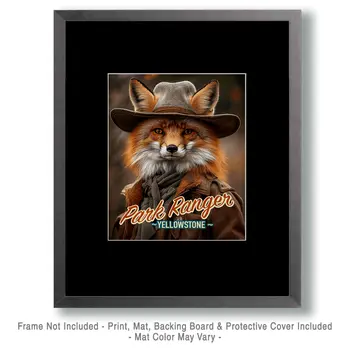 Red Fox #2 - Animal Park Ranger Wall Art Prints – 8″x10″ Artwork for 11″x14″ Frame