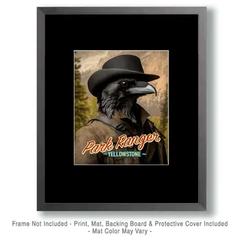 Raven - Animal Park Ranger Wall Art Prints – 8″x10″ Artwork for 11″x14″ Frame