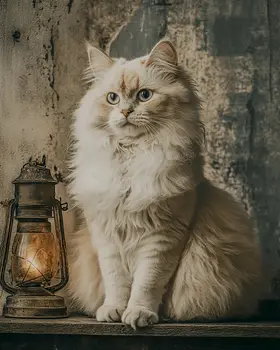 Ragdoll Posing - Pet Cat Still Life Wall Art Prints – 8″x10″ Artwork for 11″x14″ Frame