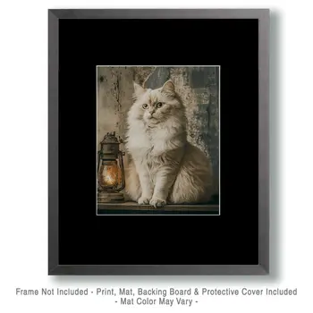 Ragdoll Posing - Pet Cat Still Life Wall Art Prints – 8″x10″ Artwork for 11″x14″ Frame