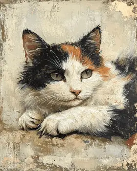 Calico Artwork Print - Pet Cat Still Life Wall Art Prints – 8″x10″ Artwork for 11″x14″ Frame