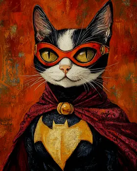 Super Cool Cat - Pet Superheros Art Prints – 8″x10″ Artwork for 11″x14″ Frame