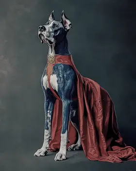 Majestic Great Dane Hero - Pet Superheros Art Prints – 8″x10″ Artwork for 11″x14″ Frame