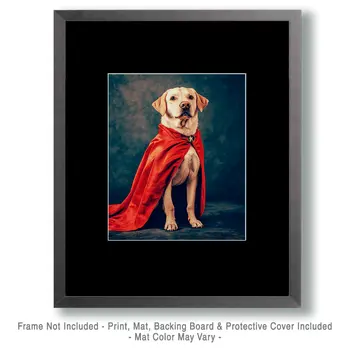 Loyal Labrador Retriever Friend and Hero - Pet Superheros Art Prints – 8″x10″ Artwork for 11″x14″ Frame