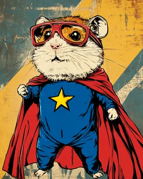 Montrose the Mouse to the Rescue - Pet Superheros Art Prints – 8″x10″ Artwork for 11″x14″ Frame