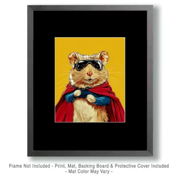 Mouse Hero Ready for the Fight - Pet Superheros Art Prints – 8″x10″ Artwork for 11″x14″ Frame