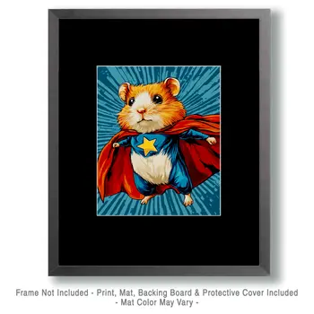 Mightier Mouse - Pet Superheros Art Prints – 8″x10″ Artwork for 11″x14″ Frame