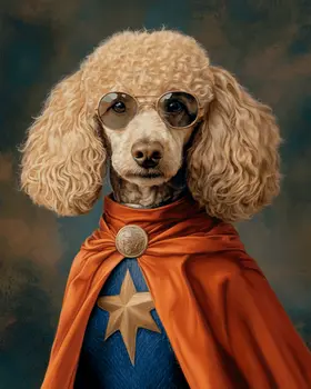 Sir Albert at Your Service - Pet Superheros Art Prints – 8″x10″ Artwork for 11″x14″ Frame