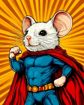 Mouse Hero - Pet Superheros Art Prints – 8″x10″ Artwork for 11″x14″ Frame