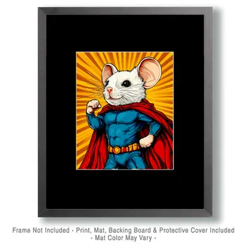 Mouse Hero - Pet Superheros Art Prints – 8″x10″ Artwork for 11″x14″ Frame