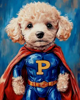 My Poodle Hero! - Pet Superheros Art Prints – 8″x10″ Artwork for 11″x14″ Frame