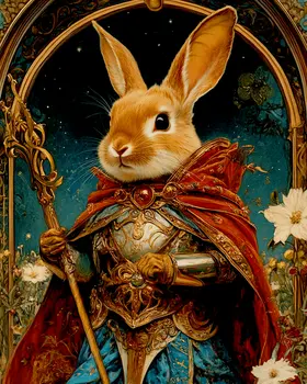 The Royal Bunny - Pet Superheros Art Prints – 8″x10″ Artwork for 11″x14″ Frame