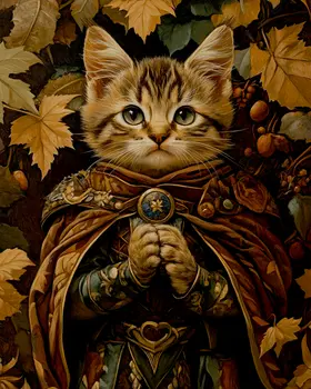 Vintage Tabby Cat Hero - Pet Superheros Art Prints – 8″x10″ Artwork for 11″x14″ Frame