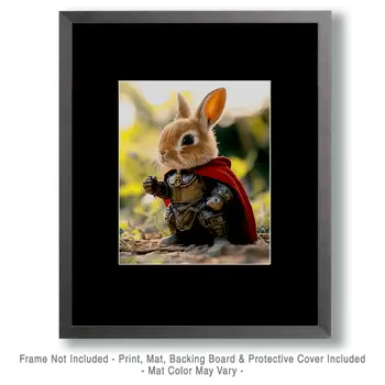 Battle Bunny - Pet Superheros Art Prints – 8″x10″ Artwork for 11″x14″ Frame