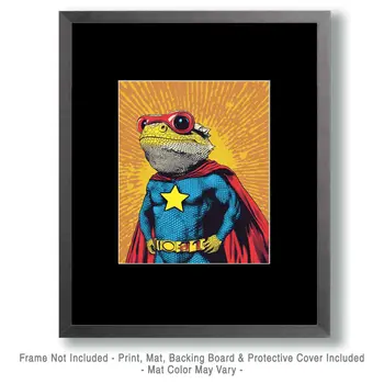 Bob the Bearded Dragon Hero - Pet Superheros Art Prints – 8″x10″ Artwork for 11″x14″ Frame