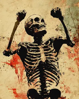 Rattling Bones - Skull & Skeleton Art Prints - 8"x10" Art Print for 11"x14" Frame