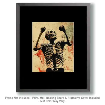 Rattling Bones - Skull & Skeleton Art Prints - 8"x10" Art Print for 11"x14" Frame