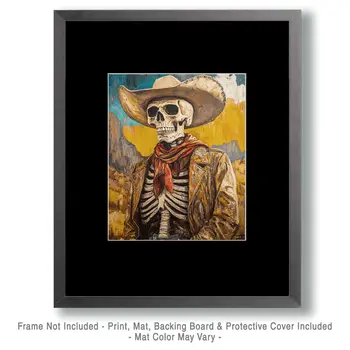 Way Out on the Range - Skull & Skeleton Art Prints - 8"x10" Art Print for 11"x14" Frame