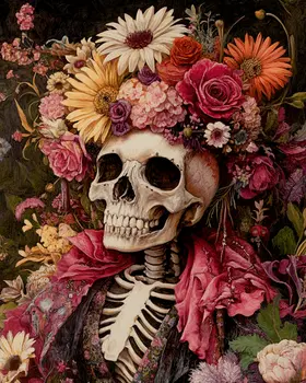 Beautiful Betty Bones - Skull & Skeleton Art Prints - 8"x10" Art Print for 11"x14" Frame