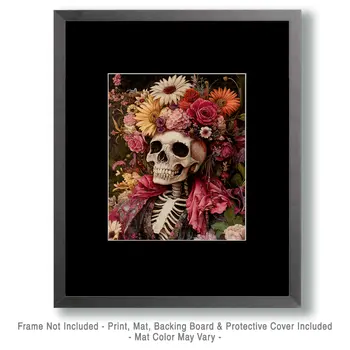 Beautiful Betty Bones - Skull & Skeleton Art Prints - 8"x10" Art Print for 11"x14" Frame
