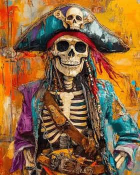 This Here's Me Mate Jack - Skull & Skeleton Art Prints - 8"x10" Art Print for 11"x14" Frame