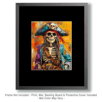 This Here's Me Mate Jack - Skull & Skeleton Art Prints - 8"x10" Art Print for 11"x14" Frame