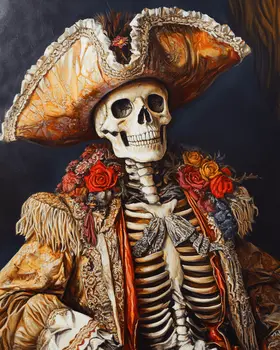 Old North Altlantic Admiral - Skull & Skeleton Art Prints - 8"x10" Art Print for 11"x14" Frame