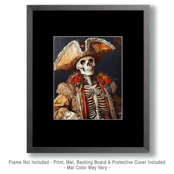 Old North Altlantic Admiral - Skull & Skeleton Art Prints - 8"x10" Art Print for 11"x14" Frame
