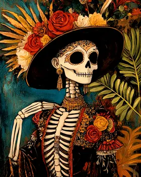 West Side Lucy - Skull & Skeleton Art Prints - 8"x10" Art Print for 11"x14" Frame