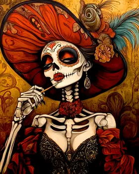 Deep South Sally - Skull & Skeleton Art Prints - 8"x10" Art Print for 11"x14" Frame